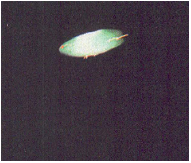 Lighted Virgin blimp Photo: Science et Vie (1997)